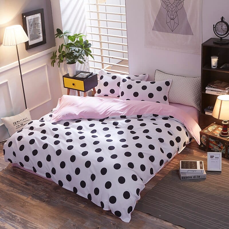 Polka Dot Nordic bed linen set queen double single size children duvet cover set