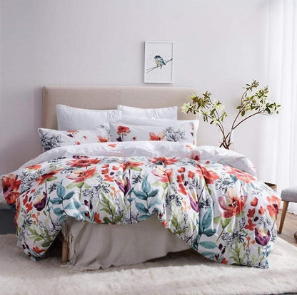 Floral bedding set Twin Double Queen King duvet cover sets microfiber bed linen white and black quilt cover set