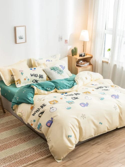 Cute Cartoon Print Duvet Cover 220x240 Lovely Pattern Adults Kids