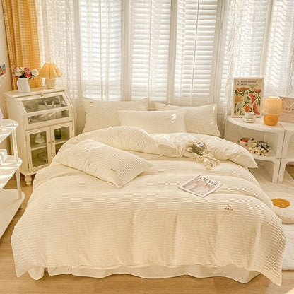 New Bubble Yarn Fabric AB Double-sided Bedding Set Soft, Comfortable & Breathable Bedding Sets