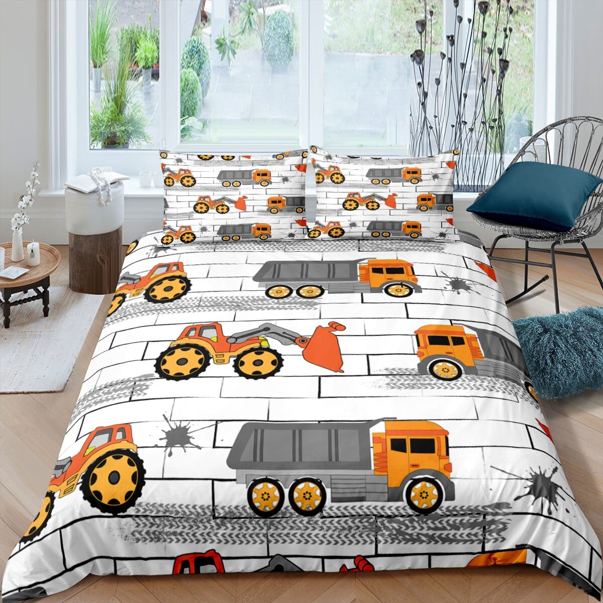 Home Textiles Luxury 3D Tractor Duvet Cover Set Pillowcase Kids Bedding Set AU/EU/UK/US Queen and King Size Bedding