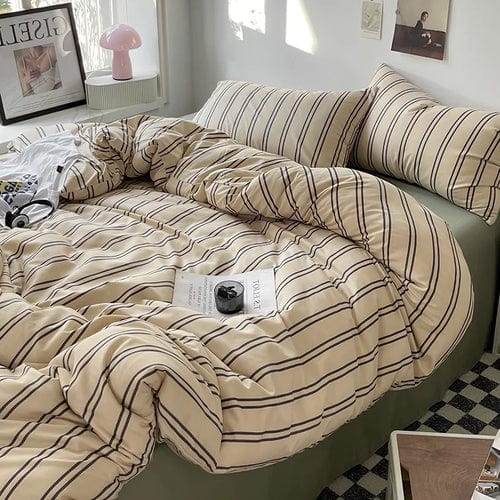 Bed Linen Bed Sheets Set Stripes Dots Duvet Cover Set Quilt Cover Bed