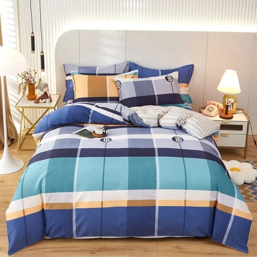 3PC 100% Cotton Duvet Cover Set Striped Printing 1PC Duvet Cover 2PC