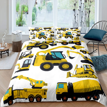 Home Textiles Luxury 3D Tractor Duvet Cover Set Pillowcase Kids Bedding Set AU/EU/UK/US Queen and King Size Bedding