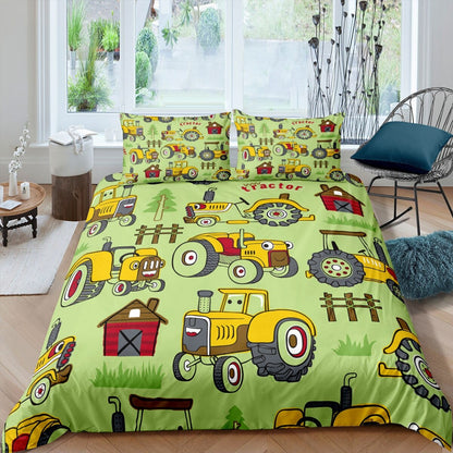 Home Textiles Luxury 3D Tractor Duvet Cover Set Pillowcase Kids Bedding Set AU/EU/UK/US Queen and King Size Bedding