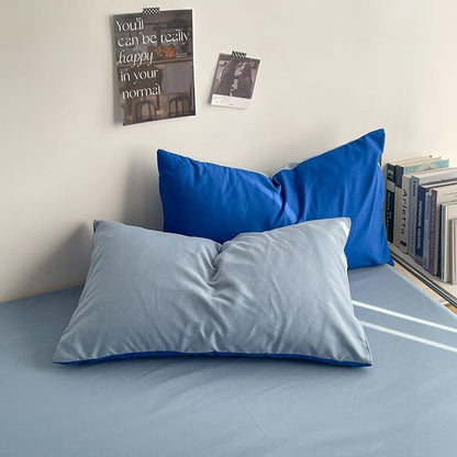 Solstice Home Textile Solid Color Dark Blue Bedding Set Boys Girl Child Adult Woman Flat Bed Sheet Duvet Cover Pillowcase Sheet