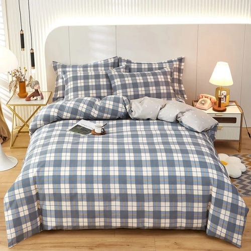 3PC 100% Cotton Duvet Cover Set Striped Printing 1PC Duvet Cover 2PC