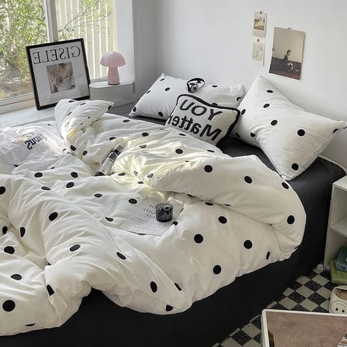 Bed Linen Bed Sheets Set Stripes Dots Duvet Cover Set Quilt Cover Bed