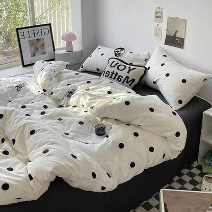 Bed Linen Bed Sheets Set Stripes Dots Duvet Cover Set Quilt Cover Bed