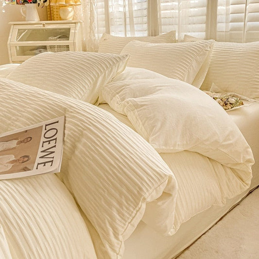 New Bubble Yarn Fabric AB Double-sided Bedding Set Soft, Comfortable & Breathable Bedding Sets