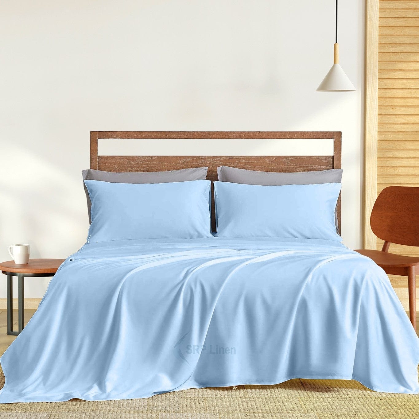 Cotton Queen Size Solid Bedsheet (Size-QUEEN SIZE) (Color-BLUE)