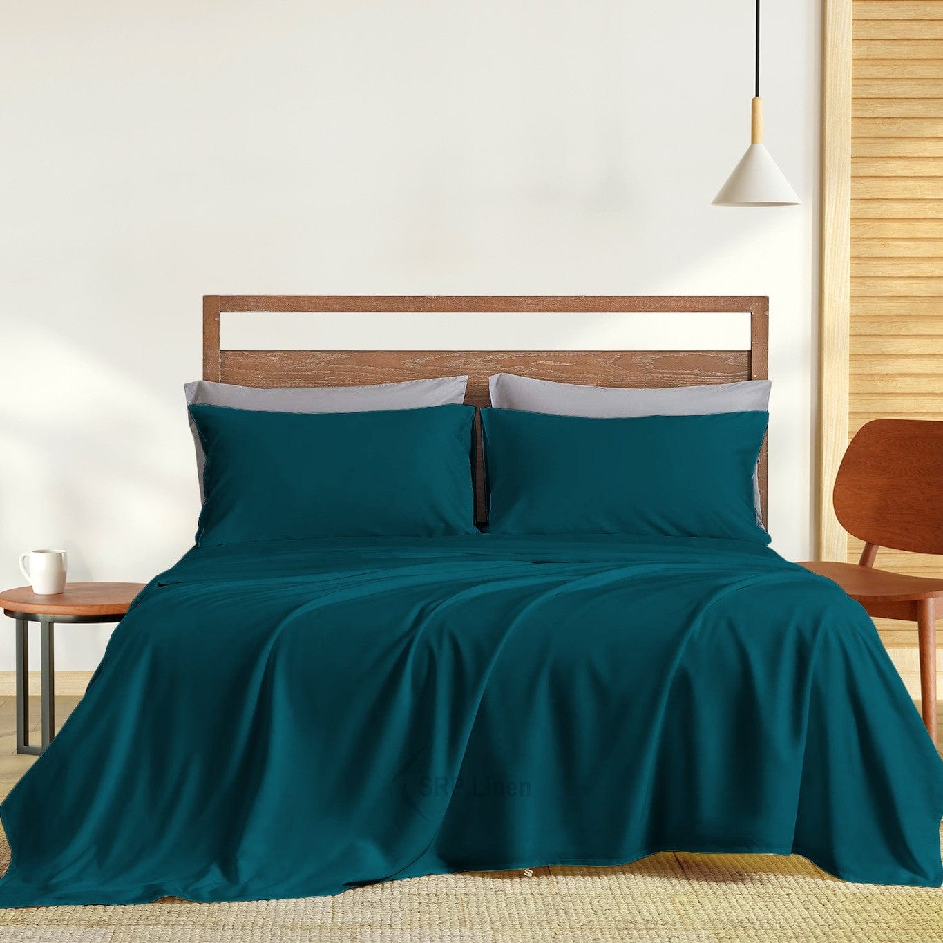 Cotton Queen Size Solid Bedsheet (Size-QUEEN SIZE) (Color-GREEN)