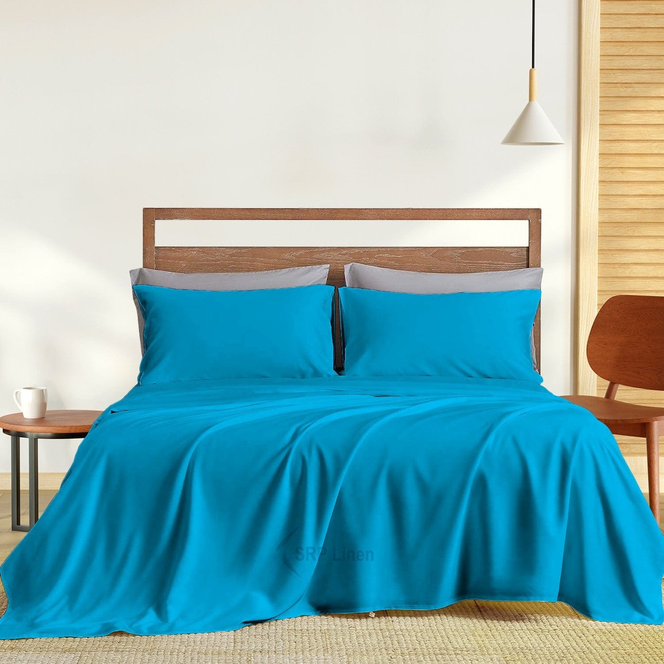 Cotton Queen Size Solid Bedsheet (Size-QUEEN SIZE) (Color-TEAL)